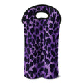 Purple And Black Cheetah Print Double Neoprene Wine Tote