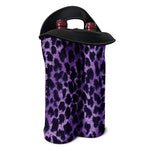 Purple And Black Cheetah Print Double Neoprene Wine Tote