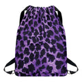 Purple And Black Cheetah Print Drawstring Backpack