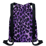Purple And Black Cheetah Print Drawstring Backpack