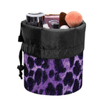Purple And Black Cheetah Print Drawstring Makeup Bag
