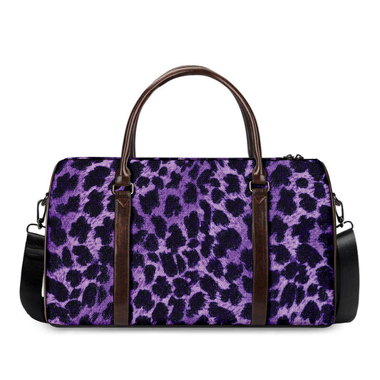 Purple And Black Cheetah Print Duffle Bag