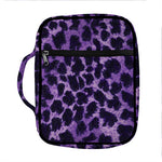 Purple And Black Cheetah Print Front Pocket Bible Bag