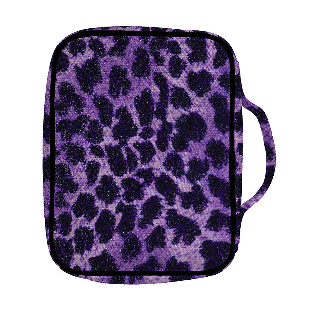 Purple And Black Cheetah Print Front Pocket Bible Bag
