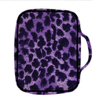 Purple And Black Cheetah Print Front Pocket Bible Bag