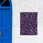 Purple And Black Cheetah Print Garden Flag