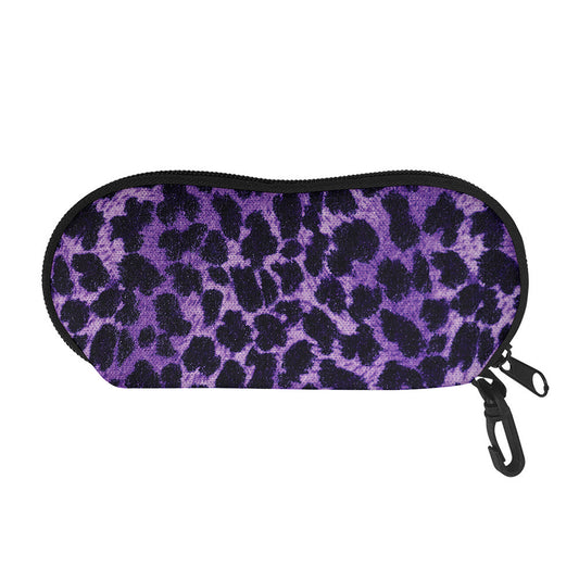 Purple And Black Cheetah Print Glasses Case