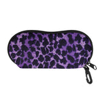 Purple And Black Cheetah Print Glasses Case