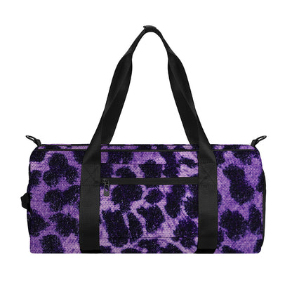 Purple And Black Cheetah Print Gym Bag