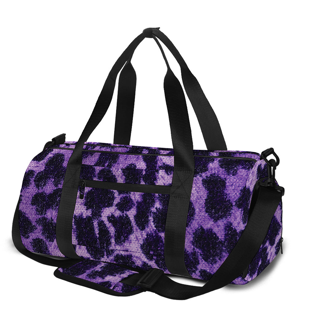 Purple And Black Cheetah Print Gym Bag