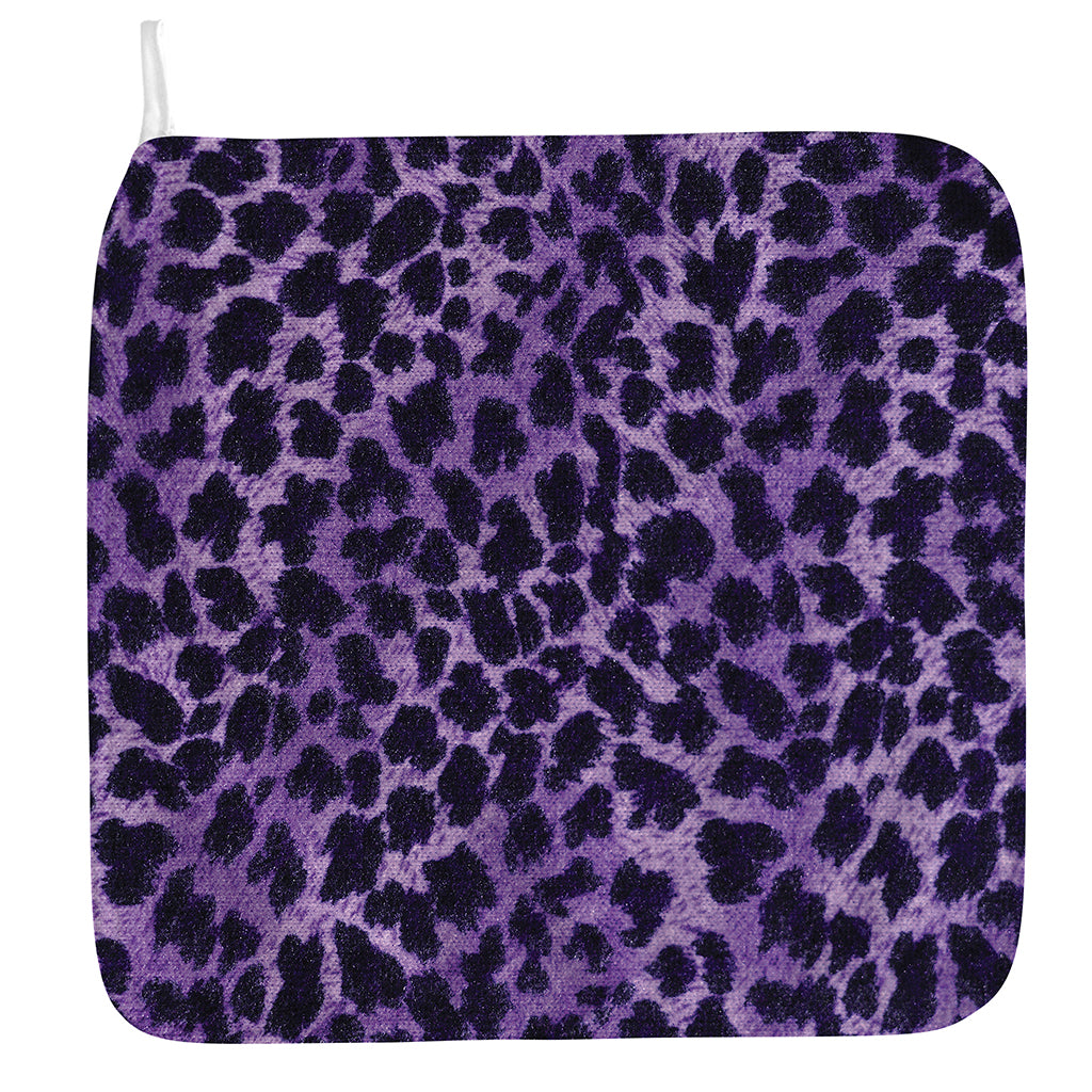 Purple And Black Cheetah Print Hand Towel