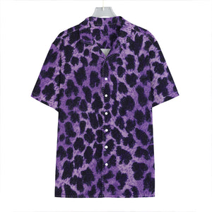 Purple And Black Cheetah Print Hawaiian Shirt