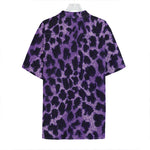 Purple And Black Cheetah Print Hawaiian Shirt