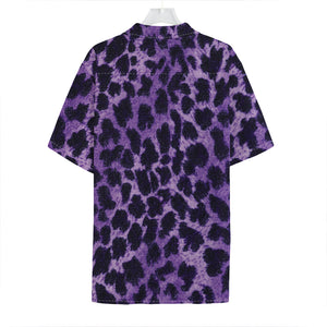 Purple And Black Cheetah Print Hawaiian Shirt