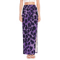Purple And Black Cheetah Print High Slit Maxi Skirt