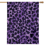 Purple And Black Cheetah Print House Flag