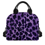 Purple And Black Cheetah Print Insulated Lunch Bag