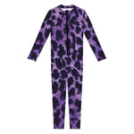 Purple And Black Cheetah Print Jumpsuit