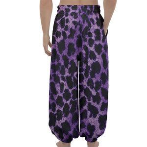 Purple And Black Cheetah Print Lantern Pants