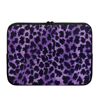 Purple And Black Cheetah Print Laptop Sleeve