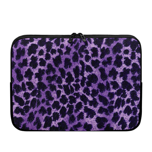 Purple And Black Cheetah Print Laptop Sleeve