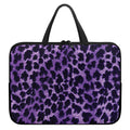 Purple And Black Cheetah Print Laptop Sleeve With Handle
