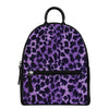 Purple And Black Cheetah Print Leather Backpack