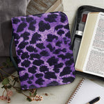 Purple And Black Cheetah Print Leather Bible Cover