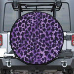 Purple And Black Cheetah Print Leather Spare Tire Cover
