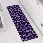 Purple And Black Cheetah Print Long Kitchen Mat