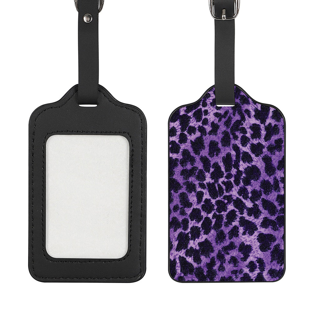 Purple And Black Cheetah Print Luggage Tag