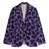 Purple And Black Cheetah Print Men's Blazer