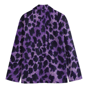 Purple And Black Cheetah Print Men's Blazer