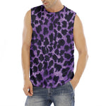 Purple And Black Cheetah Print Men's Fitness Tank Top