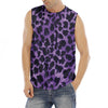 Purple And Black Cheetah Print Men's Fitness Tank Top