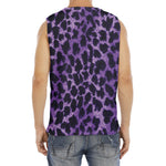 Purple And Black Cheetah Print Men's Fitness Tank Top