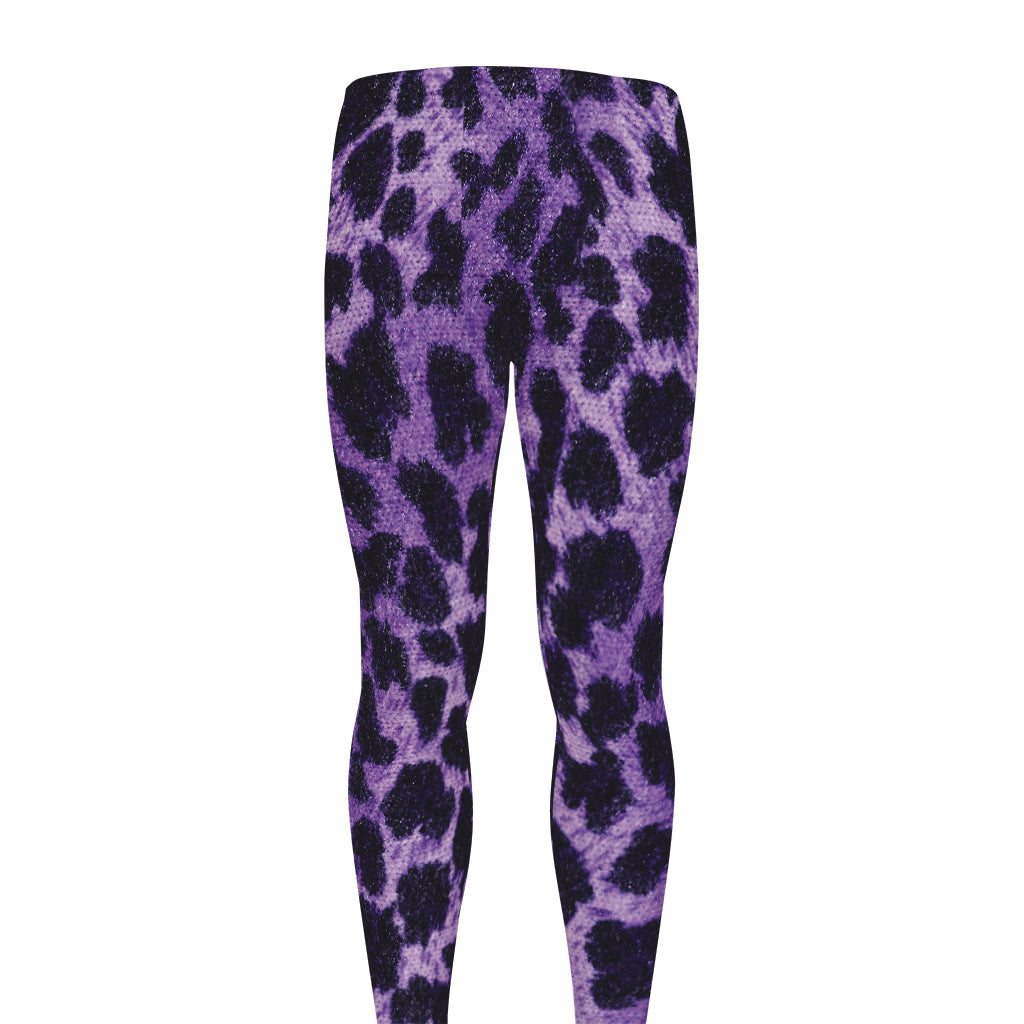 Purple And Black Cheetah Print Men's leggings