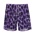 Purple And Black Cheetah Print Men's Athletic Shorts