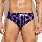 Purple And Black Cheetah Print Men's Swim Briefs