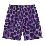 Purple And Black Cheetah Print Men's Swim Trunks