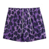 Purple And Black Cheetah Print Mesh Shorts