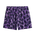 Purple And Black Cheetah Print Mesh Shorts