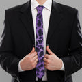 Purple And Black Cheetah Print Necktie