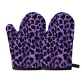 Purple And Black Cheetah Print Oven Mitts