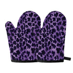 Purple And Black Cheetah Print Oven Mitts