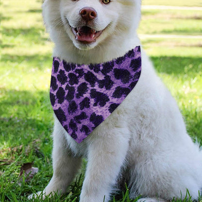 Purple And Black Cheetah Print Over The Collar Dog Bandana