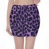 Purple And Black Cheetah Print Pencil Mini Skirt