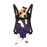 Purple And Black Cheetah Print Pet Carrier Backpack