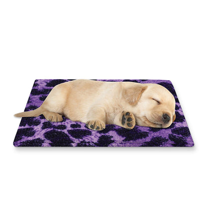 Purple And Black Cheetah Print Pet Cooling Mat Cover