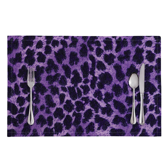 Purple And Black Cheetah Print Placemat